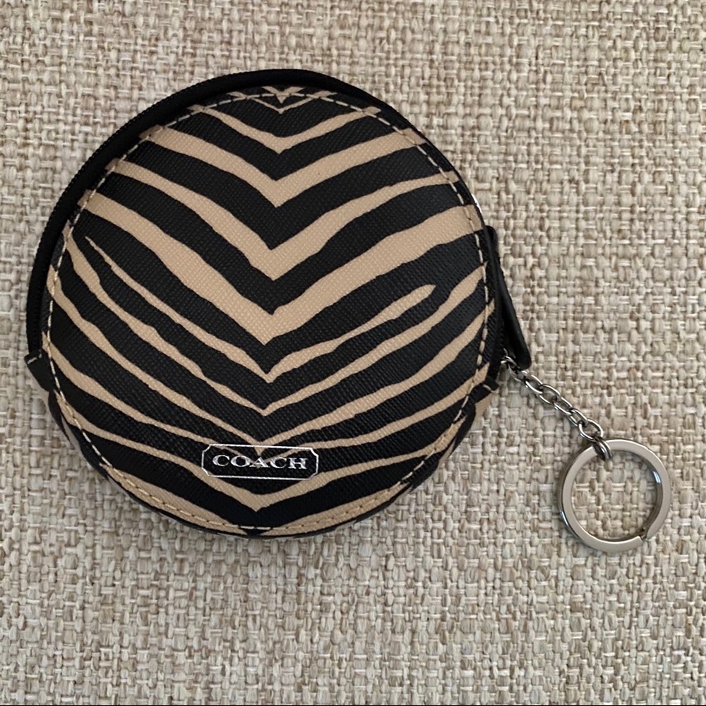 Coach Zebra Print Coin Key Case
